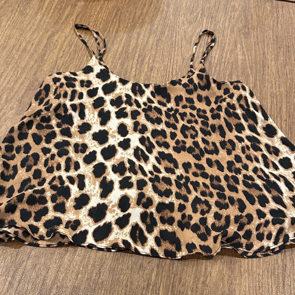 Olivaceous Leopard Print Women's Top Size S
